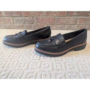 New Clark's Loafers Women Size 12 Black Westlynn Bella Leather w/Tassel